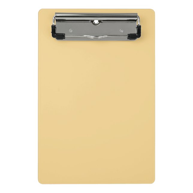 Solid colour plain vintage pale yellow mini clipboard (Front)