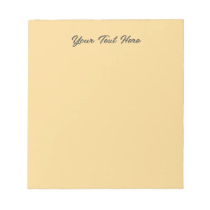 Solid colour plain vintage pale yellow notepad