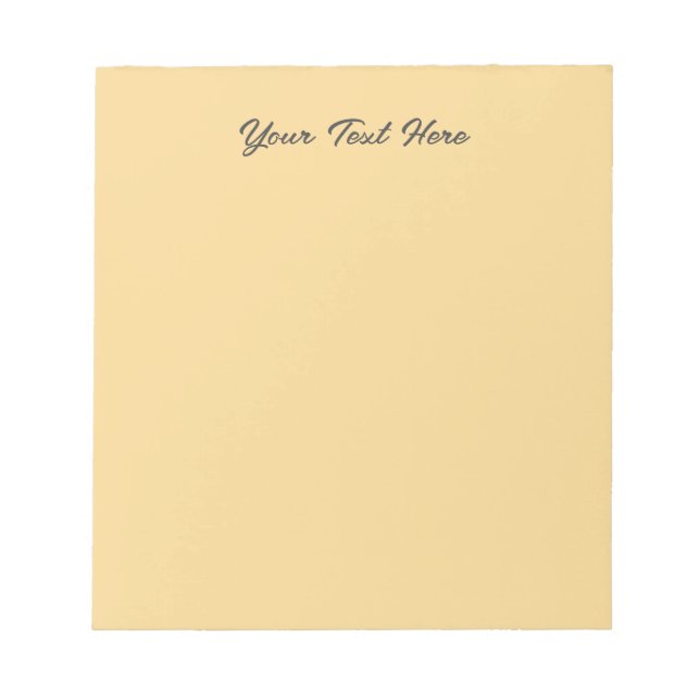 Solid colour plain vintage pale yellow notepad (Front)