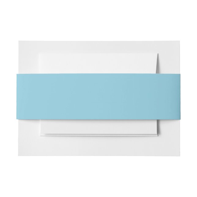 Solid colour plain Winter light Blue Invitation Belly Band (Front Example)