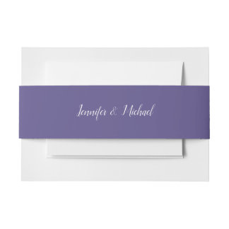Solid Colour Purple Belly Bands Invitation Belly Band