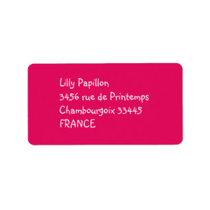 solid colour raspberry label