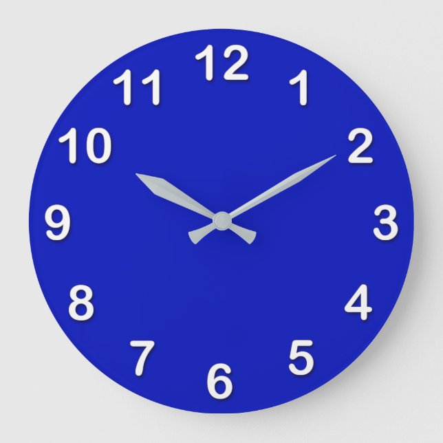 Solid Colour: Royal Blue Large Clock (Front)