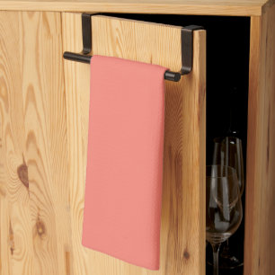 Solid colour salmon coral kitchen towel