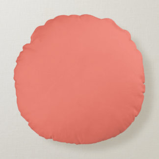Solid colour salmon coral round pillow