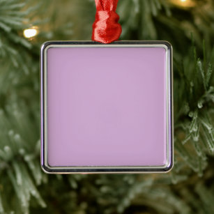 Solid colour soft orchid pastel purple lilac metal ornament