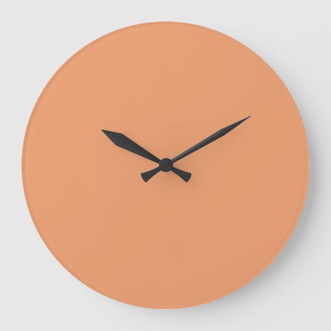 Solid Colour Wall Clock - Coral Peach (Front)