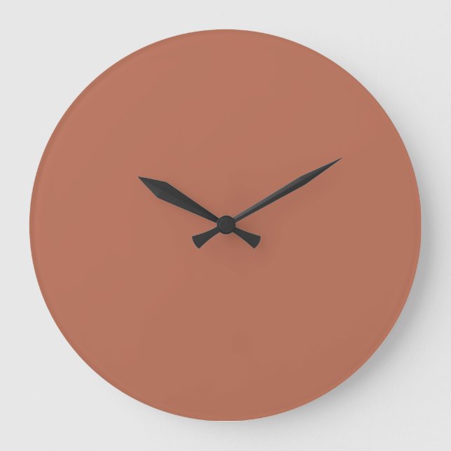 Solid Colour Wall Clock - Earthy Warm Terracotta (Front)