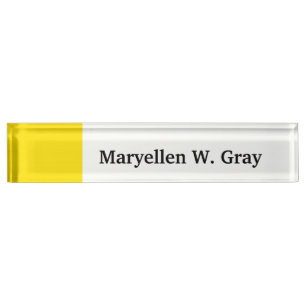 Solid Colour: Yellow Nameplate