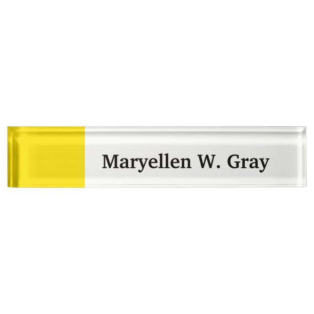 Solid Colour: Yellow Nameplate (Front)