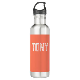 Solid Coral Custom Name Monogram 710 Ml Water Bottle