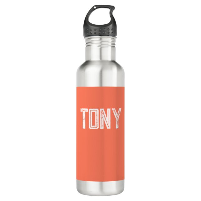 Solid Coral Custom Name Monogram 710 Ml Water Bottle (Front)