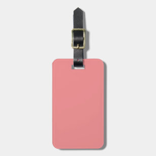 Solid Coral Pink Pop of Colour Luggage Tag