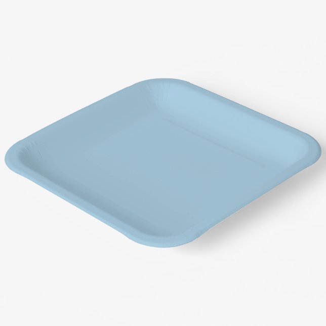 Solid Cornflower Blue Paper Plate (Angled)