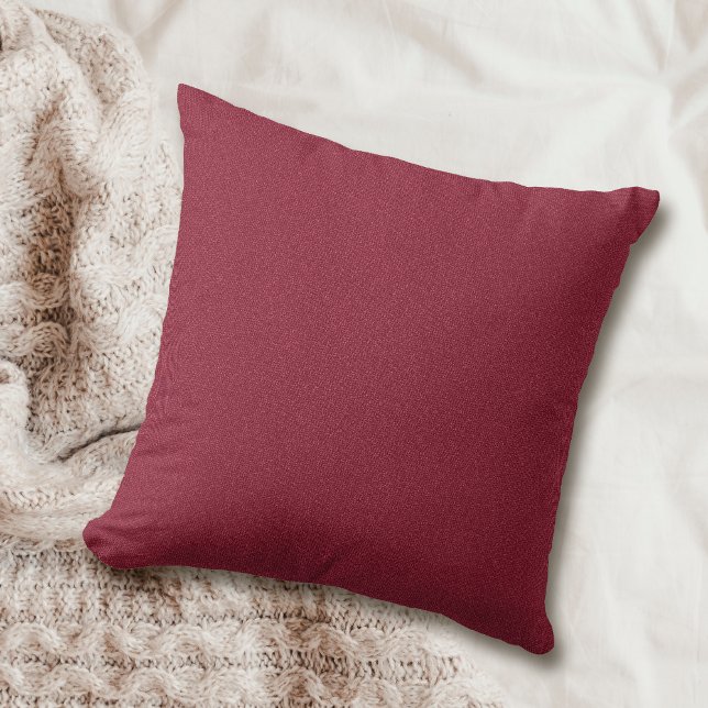 Solid Cranberry Throw Pillow (Creator Uploaded)