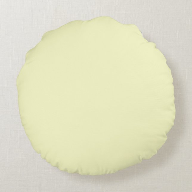 solid cream off white plain colour round pillow (Back)