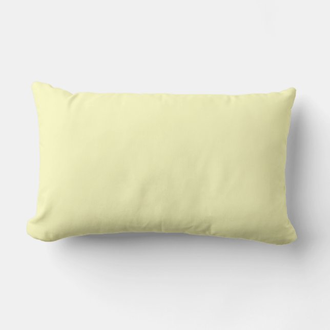 Solid creamy pale yellow lumbar pillow (Front)