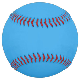 Solid curious bright blue softball