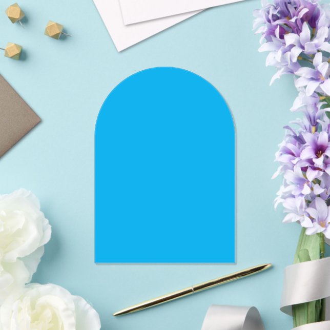 Solid Cyan Blue Background  Acrylic Invitations (Insitu (Wedding))