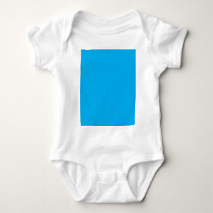 Solid Cyan Blue Background   Summer Minimal Style Baby Bodysuit