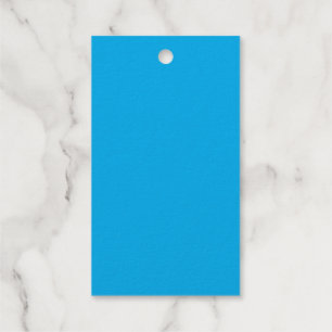 Solid Cyan Blue Background   Summer Minimal Style Gift Tags