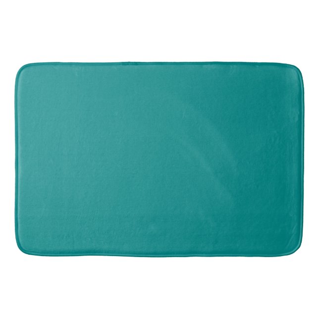 Solid dark cyan teal bath mat (Front)