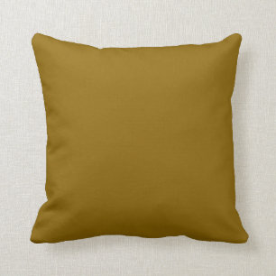Solid dark gold brown throw pillow