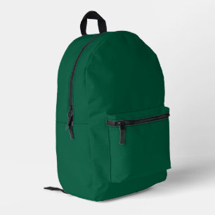 Solid dark green textured background printed backpack