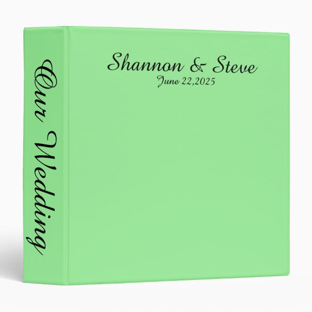 Solid Dark Mint Green Binder (Front/Spine)
