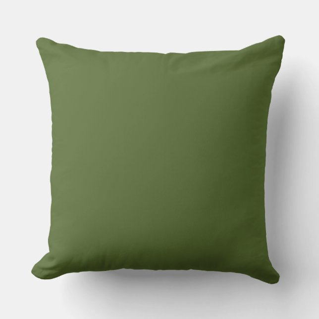 Solid Dark olive green Background Throw Pillow (Front)