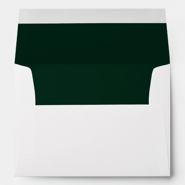 Solid dark pine green plain interior elegant envelope (Back (Bottom))