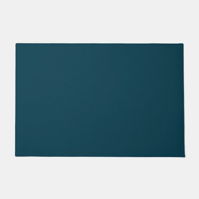 Solid deep aqua teal blue doormat (Front)