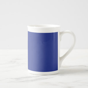 Solid Deep Blue Backdrop Bold Minimalist Design Bone China Mug