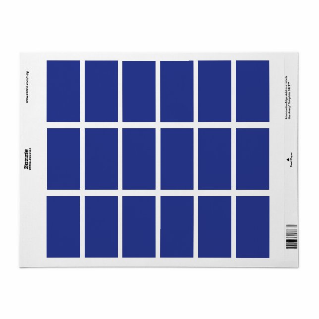 Solid Deep Blue Backdrop | Bold Minimalist Design Label (Full Sheet)