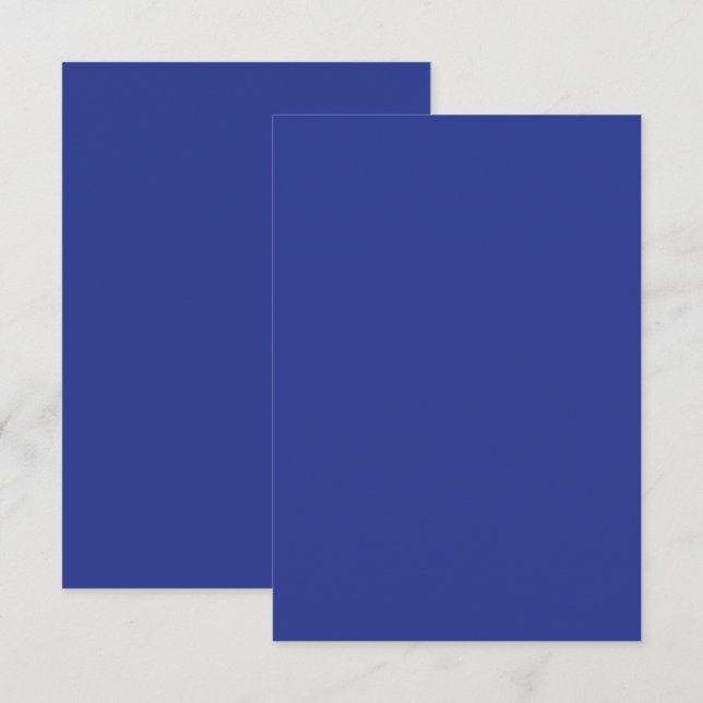 Solid Deep Blue Backdrop | Bold Minimalist Design Thank You Card (Front/Back)