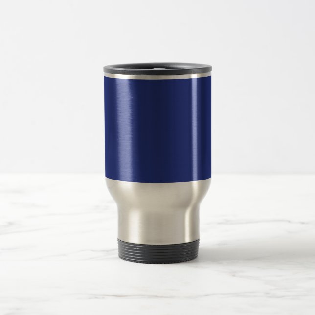 Solid Deep Blue Backdrop | Bold Minimalist Design Travel Mug (Center)