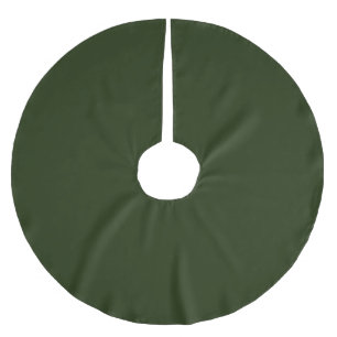 Solid deep forest green brushed polyester tree skirt