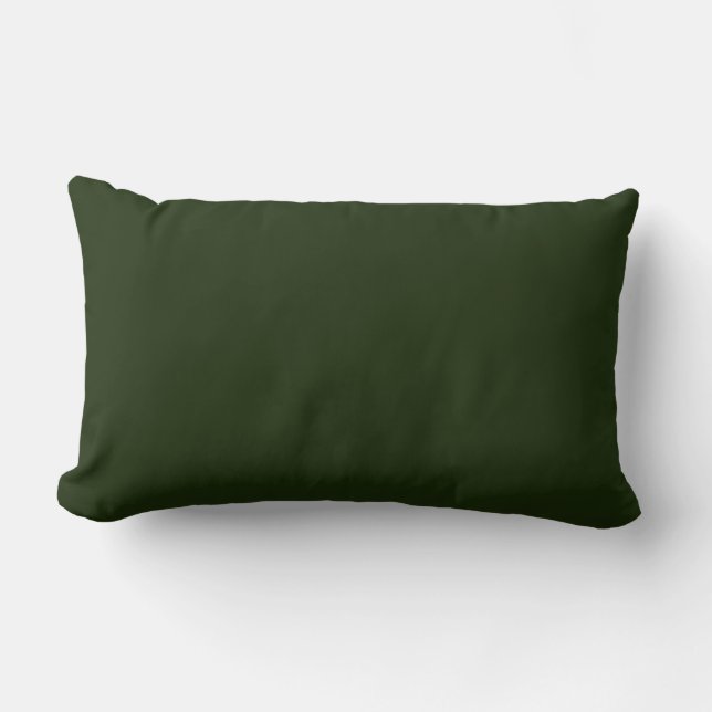 Solid deep forest green lumbar pillow (Front)