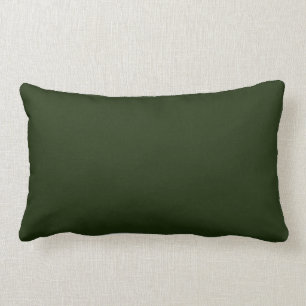 Solid deep forest green lumbar pillow