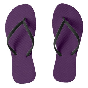 Solid deep purple dark plum flip flops