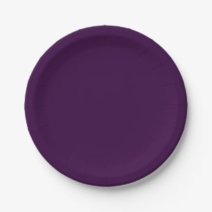 Solid deep purple dark plum paper plate