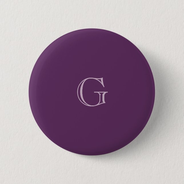 Solid Deep Purple Lilac Background Custom Name 2 Inch Round Button (Front)