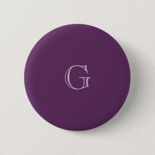 Solid Deep Purple Lilac Background Custom Name 2 Inch Round Button