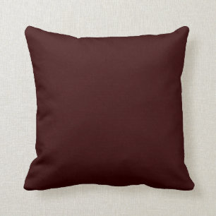 Solid Deep Rich Brown Pop of Colour Throw Pillow
