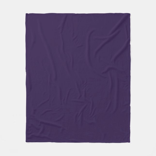 Solid deep violet purple fleece blanket (Front)