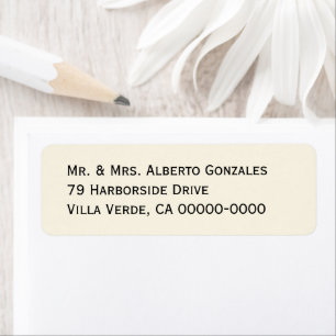 Solid Ecru Printed Text Return or Address