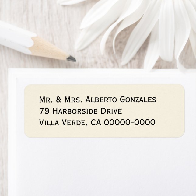 Solid Ecru Printed Text Return or Address (Insitu)