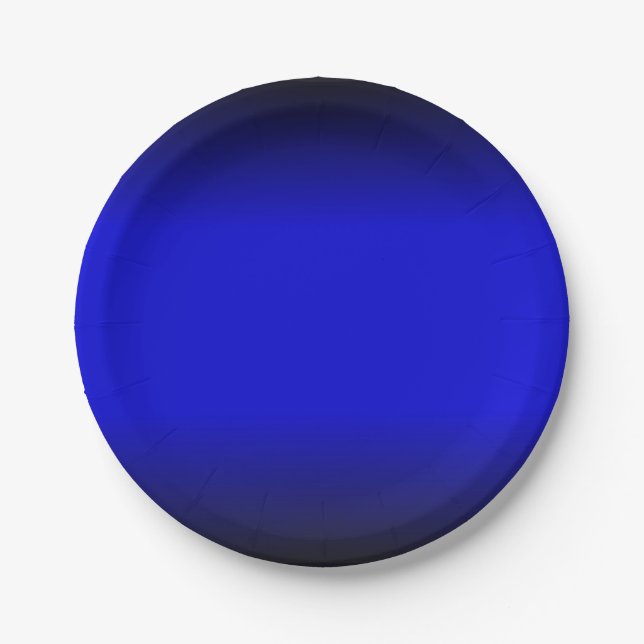 Solid Electric Blue Paper Plate (Front)