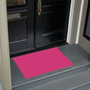 Solid electric pink doormat