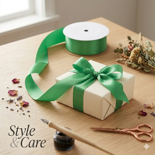 Solid Emerald 1.5" Satin Ribbon for Weddings & Gif